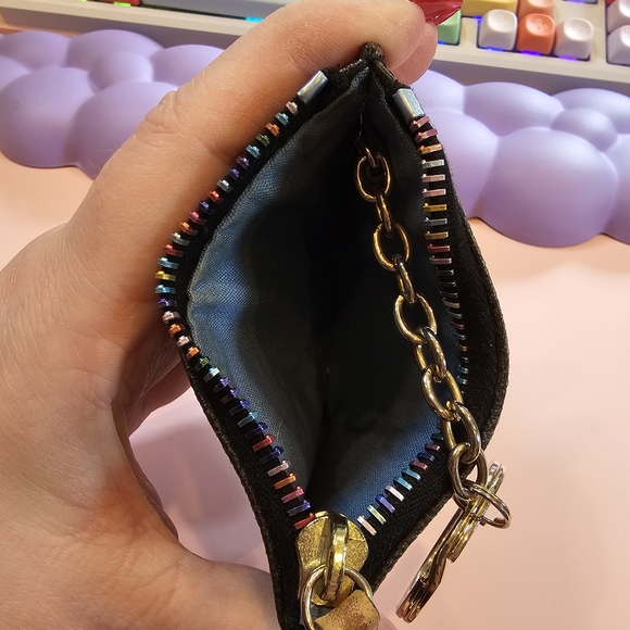 Dooney & Bourke Multicolor Monogram Card Holder Y2K Bag Charm - Picture 6 of 9